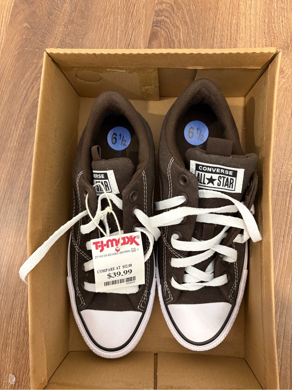 Converse Brown and White Low Top All Star Sneakers